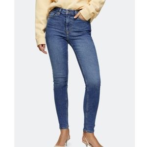 Topshop Mid Blue Jamie Skinny Jean 32x32